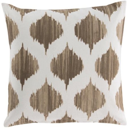 SURYA Surya Rug SY018-1818P Square Ivory and Mocha Decorative Poly Fiber Pillow 18 x 18 in. SY018-1818P